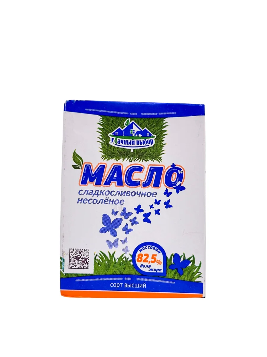 Масло сладкосливочное несоленое 82,5% "Удачный выбор" 180г/40